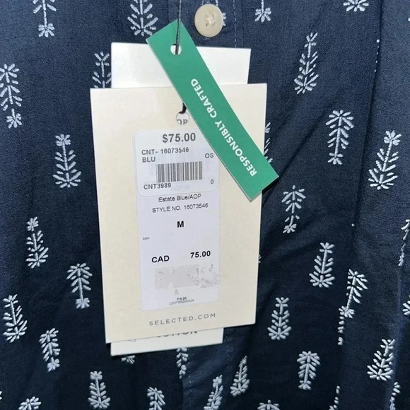 SELECTED HOMME.Men organic cotton,shirt Small & Medium,Blue short sleeve,,reg 75 - Picture 7 of 10